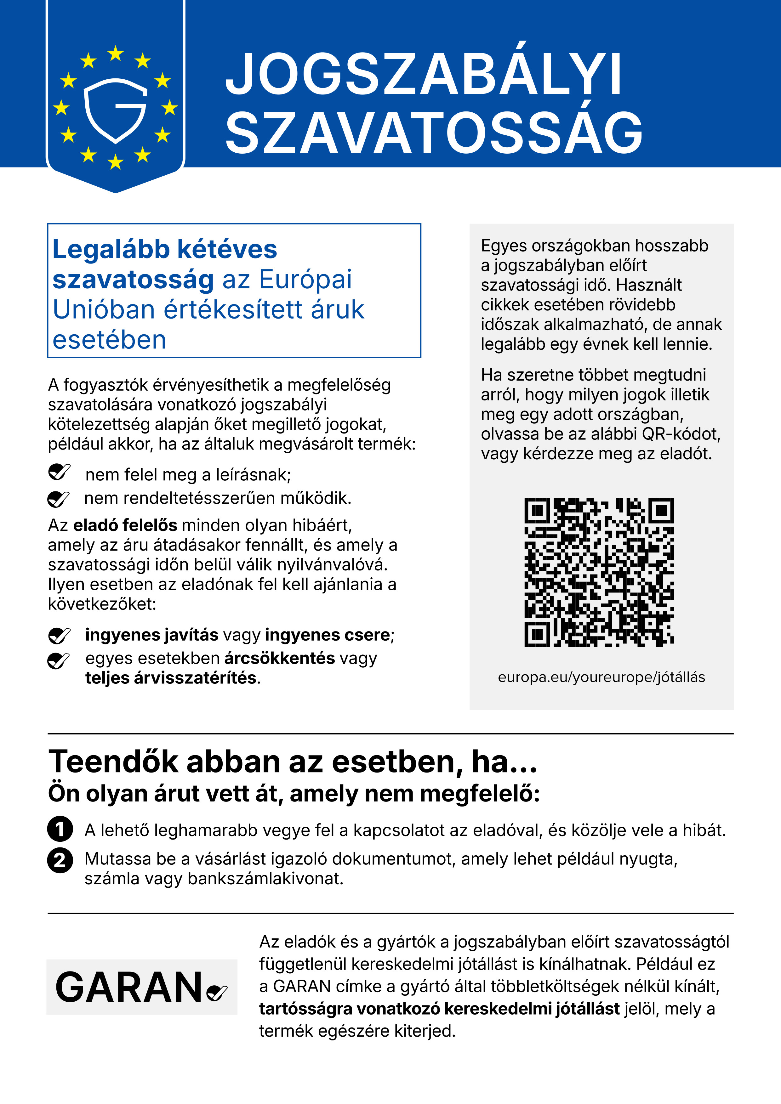 Jogszabályi szavatossági jogok